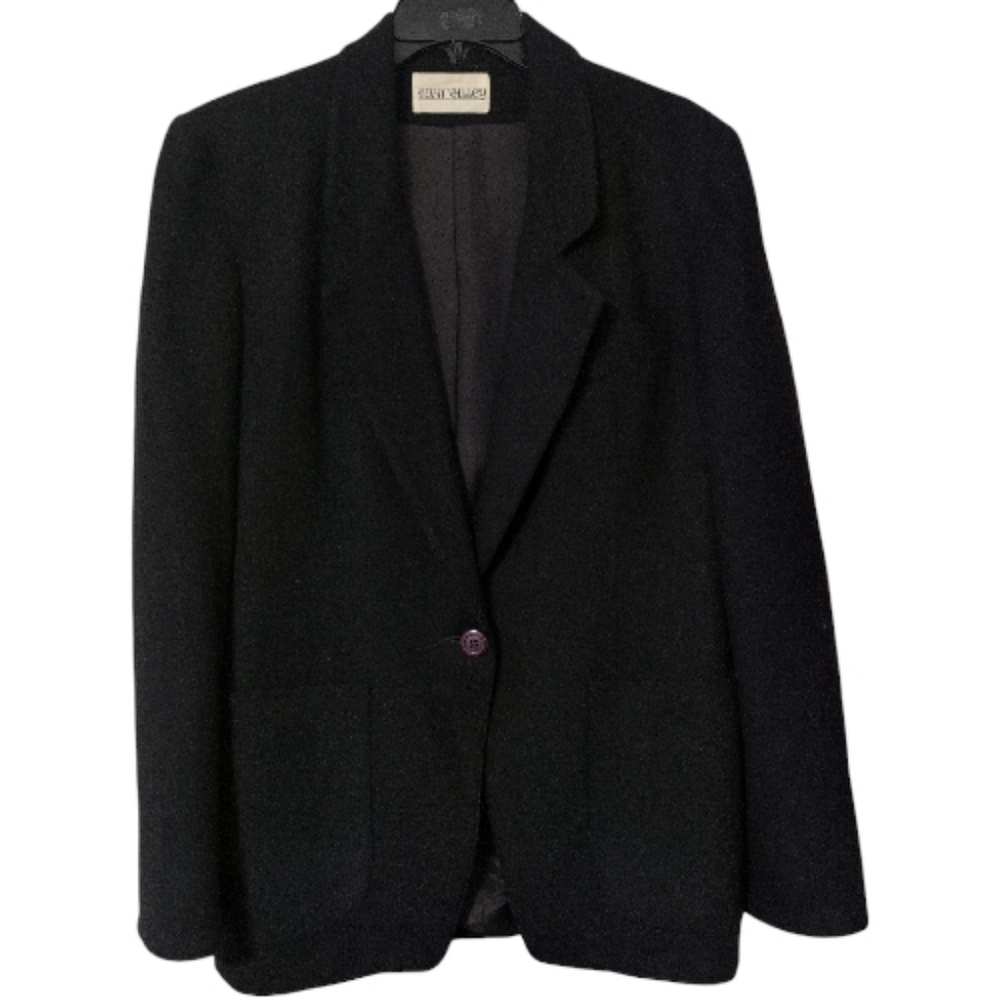 Hunt Valley Vintage Women's Classic Black Wool Blazer